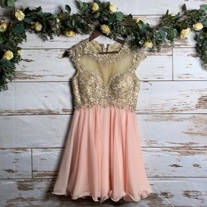 Pink Rhinestone Formal Dress